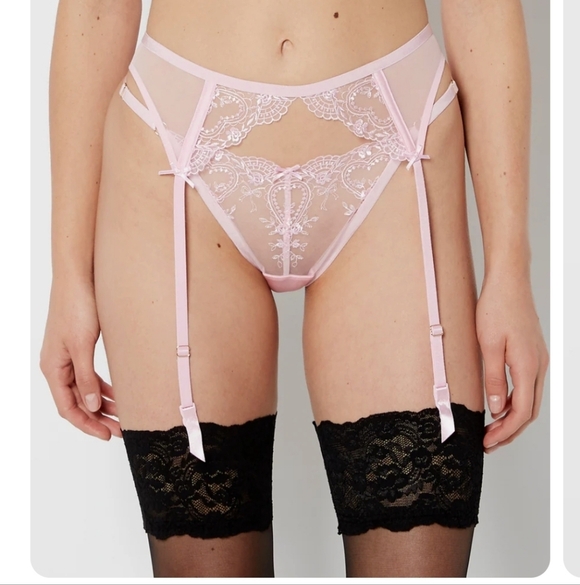La SENZA Other - La SENZA Pink Lace Garter Belt